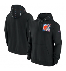 Men Cleveland Browns Black 2023 Crucial Catch Club Pullover Hoodie