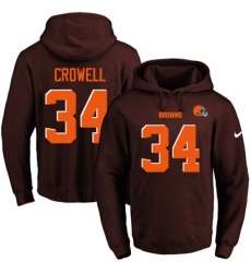 NFL Mens Nike Cleveland Browns 34 Isaiah Crowell Brown Name Number Pullover Hoodie