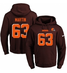 NFL Mens Nike Cleveland Browns 63 Marcus Martin Brown Name Number Pullover Hoodie