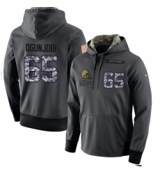 NFL Mens Nike Cleveland Browns 65 Larry Ogunjobi Stitched Black Anthracite Salute to Service Player Performance Hoodie