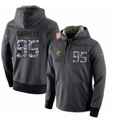 NFL Mens Nike Cleveland Browns 95 Myles Garrett Stitched Black Anthracite Salute to Service Player Performance Hoodie