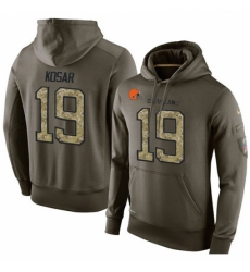 NFL Nike Cleveland Browns 19 Bernie Kosar Green Salute To Service Mens Pullover Hoodie