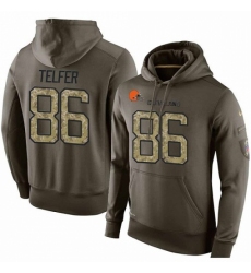 NFL Nike Cleveland Browns 86 Randall Telfer Green Salute To Service Mens Pullover Hoodie