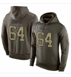 NFL Nike Dallas Cowboys 64 Jonathan Cooper Green Salute To Service Mens Pullover Hoodie