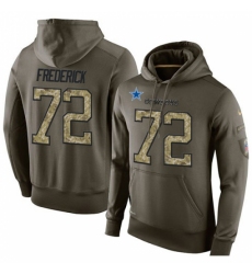 NFL Nike Dallas Cowboys 72 Travis Frederick Green Salute To Service Mens Pullover Hoodie