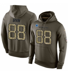 NFL Nike Dallas Cowboys 88 Michael Irvin Green Salute To Service Mens Pullover Hoodie