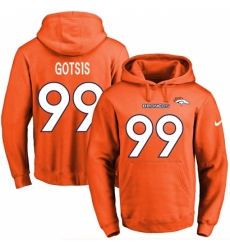 NFL Mens Nike Denver Broncos 99 Adam Gotsis Orange Name Number Pullover Hoodie