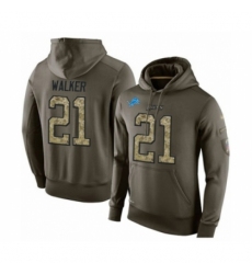 Football Detroit Lions 21 Tracy Walker Green Salute To Service Mens Pullover Hoodie