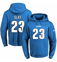 NFL Mens Nike Detroit Lions 23 Darius Slay Blue Name Number Pullover Hoodie