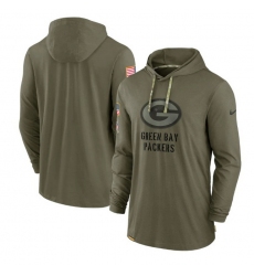 Men Green Bay Packers 2022 Olive Salute To Service Tonal Pullover Hoodie