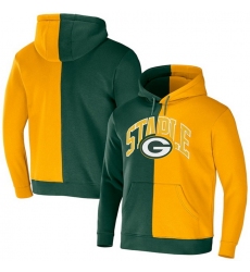 Men Green Bay Packers Green Gold Split Logo Pullover Hoodie