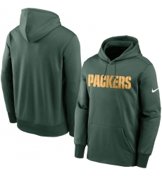 Men Green Bay Packers Nike Fan Gear Wordmark Performance Pullover Hoodie Green