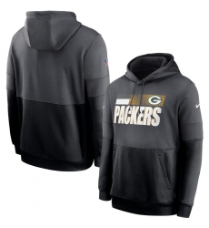 Men Green Bay Packers Nike Sideline Impact Lockup Performance Pullover Hoodie Charcoal Black