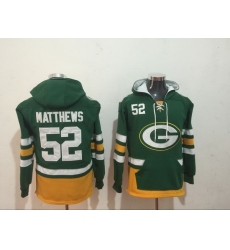 Men Nike Green Bay Packers Clay Matthews 52 NFL Winter Thick Hoodie