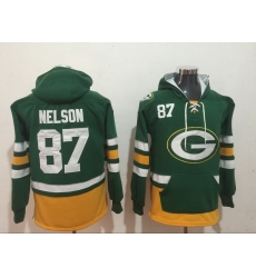 Men Nike Green Bay Packers Jordy Nelson 87 NFL Winter Thick Hoodie