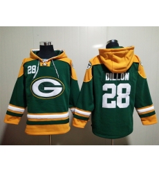 NFL Men Green Bay Packers 28 A J Dillon Stitched Hoodie