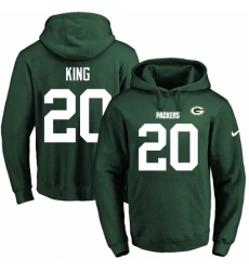 NFL Mens Nike Green Bay Packers 20 Kevin King Green Name Number Pullover Hoodie