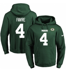 NFL Mens Nike Green Bay Packers 4 Brett Favre Green Name Number Pullover Hoodie