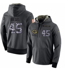 NFL Mens Nike Green Bay Packers 45 Vince Biegel Stitched Black Anthracite Salute to Service Player Performance Hoodie