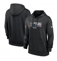 Women Houston Texans 2022 Black NFL Crucial Catch Therma Performance Pullover Hoodie
