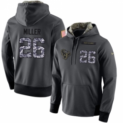 NFL Mens Nike Houston Texans 26 Lamar Miller Stitched Black Anthracite Salute to Service Player Performance Hoodie