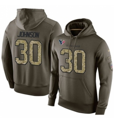 NFL Nike Houston Texans 30 Kevin Johnson Green Salute To Service Mens Pullover Hoodie