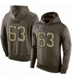 NFL Nike Houston Texans 63 Kendall Lamm Green Salute To Service Mens Pullover Hoodie