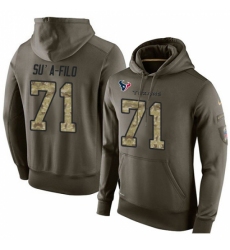 NFL Nike Houston Texans 71 Xavier Sua Filo Green Salute To Service Mens Pullover Hoodie
