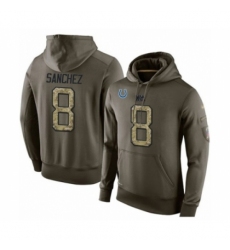 Football Indianapolis Colts 8 Rigoberto Sanchez Green Salute To Service Mens Pullover Hoodie