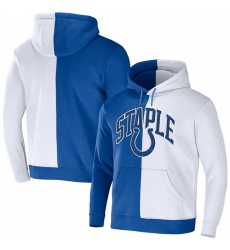 Men Indianapolis Colts Royal White Split Logo Pullover Hoodie