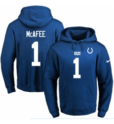 NFL Mens Nike Indianapolis Colts 1 Pat McAfee Royal Blue Name Number Pullover Hoodie