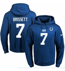 NFL Mens Nike Indianapolis Colts 7 Jacoby Brissett Royal Blue Name Number Pullover Hoodie