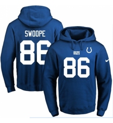 NFL Mens Nike Indianapolis Colts 86 Erik Swoope Royal Blue Name Number Pullover Hoodie