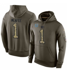 NFL Nike Indianapolis Colts 1 Pat McAfee Green Salute To Service Mens Pullover Hoodie