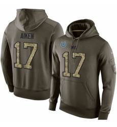 NFL Nike Indianapolis Colts 17 Kamar Aiken Green Salute To Service Mens Pullover Hoodie
