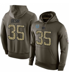 NFL Nike Indianapolis Colts 35 Pierre Desir Green Salute To Service Mens Pullover Hoodie