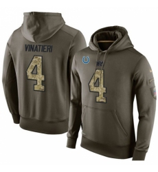 NFL Nike Indianapolis Colts 4 Adam Vinatieri Green Salute To Service Mens Pullover Hoodie