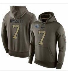 NFL Nike Indianapolis Colts 7 Jacoby Brissett Green Salute To Service Mens Pullover Hoodie