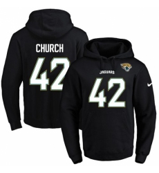 NFL Mens Nike Jacksonville Jaguars 42 Barry Church Black Name Number Pullover Hoodie