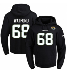 NFL Mens Nike Jacksonville Jaguars 68 Earl Watford Black Name Number Pullover Hoodie