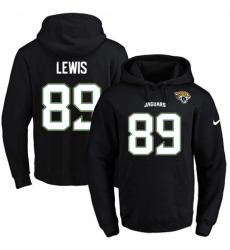 NFL Mens Nike Jacksonville Jaguars 89 Marcedes Lewis Black Name Number Pullover Hoodie