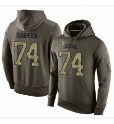 NFL Nike Jacksonville Jaguars 74 Cam Robinson Green Salute To Service Mens Pullover Hoodie