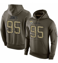 NFL Nike Jacksonville Jaguars 95 Abry Jones Green Salute To Service Mens Pullover Hoodie