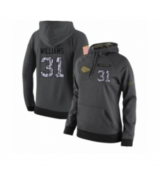 Football Womens Kansas City Chiefs 31 Darrel Williams Stitched Black Anthracite Salute to Service Player Performance Hoodie