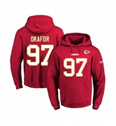 Football Mens Kansas City Chiefs 97 Alex Okafor Red Name Number Pullover Hoodie