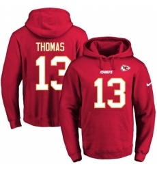 NFL Mens Nike Kansas City Chiefs 13 DeAnthony Thomas Red Name Number Pullover Hoodie
