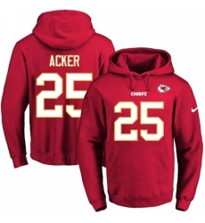 NFL Mens Nike Kansas City Chiefs 25 Kenneth Acker Red Name Number Pullover Hoodie