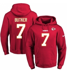 NFL Mens Nike Kansas City Chiefs 7 Harrison Butker Red Name Number Pullover Hoodie