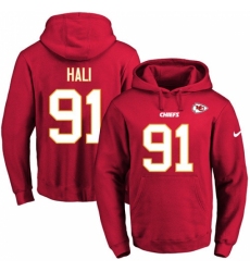 NFL Mens Nike Kansas City Chiefs 91 Tamba Hali Red Name Number Pullover Hoodie