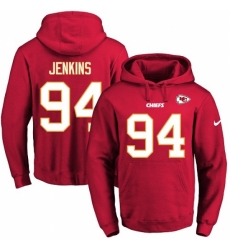 NFL Mens Nike Kansas City Chiefs 94 Jarvis Jenkins Red Name Number Pullover Hoodie